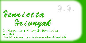 henrietta hrivnyak business card