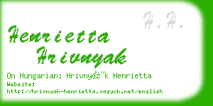 henrietta hrivnyak business card